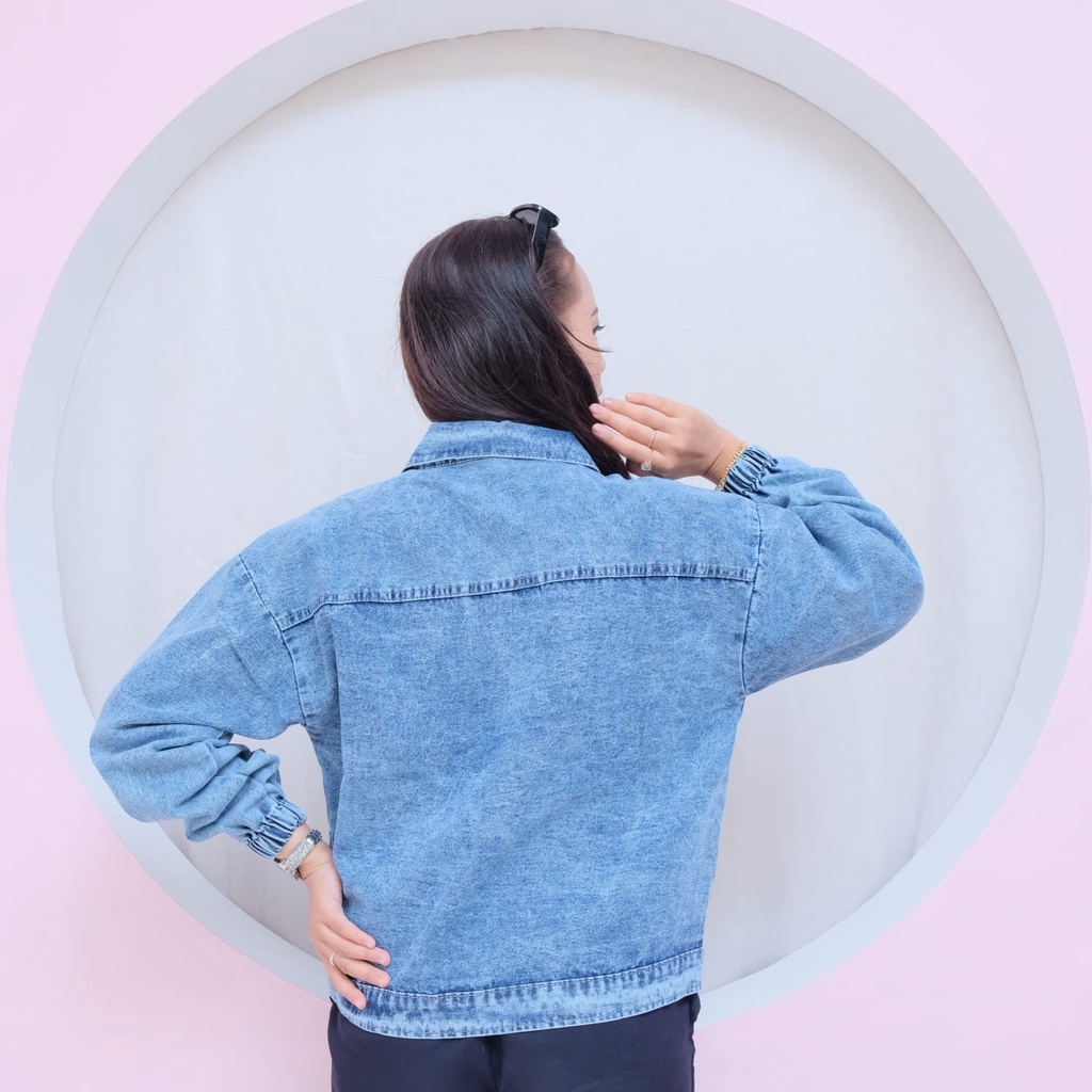 VITA JEANS-Jaket Jeans wanita oversize // Jaket jeans oversize Vintage jaket denim SAKU MIRING