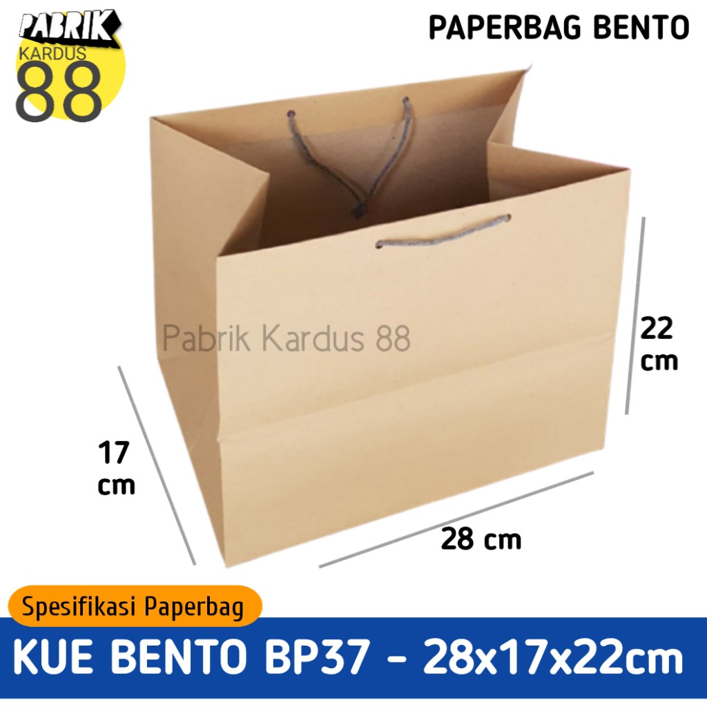 

ISI 12 BIJI paper bag kue bento paperbag polos BP37 28x22 tas kertas coklat kraft murah