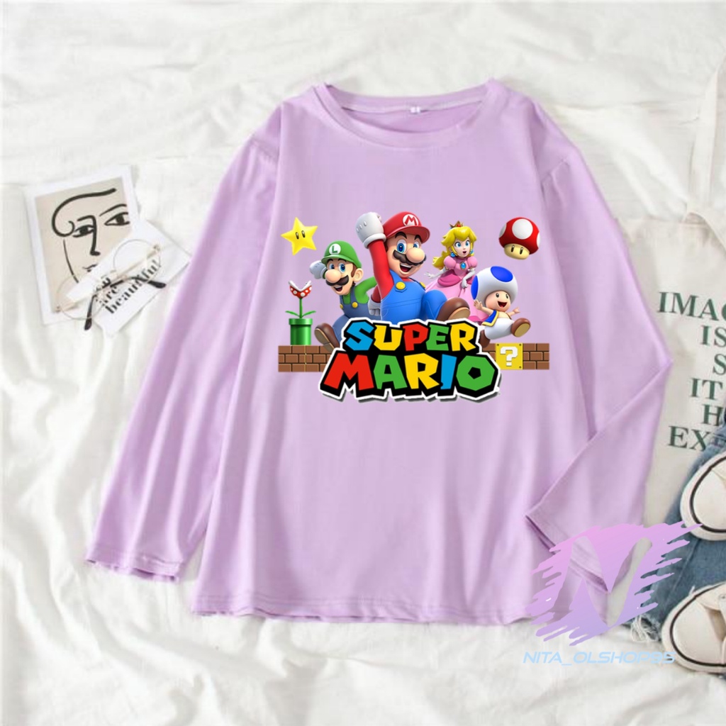 KAOS SUPER MARIO BAJU ANAK LENGAN PANJANG MARIO BROS