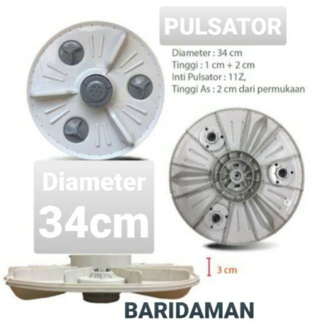 Pulsator mesin cuci LG diameter 34 cm gigi 11