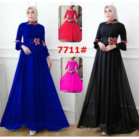 7711# maxi dress fashion import/bau muslim import murah