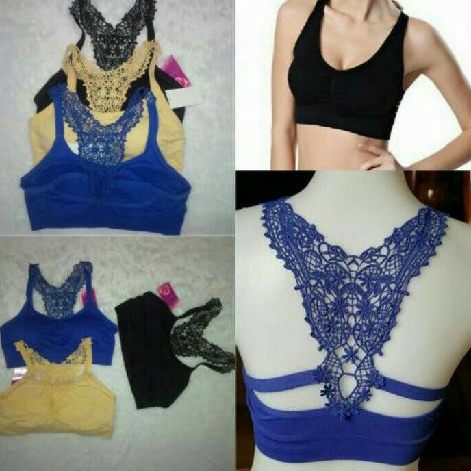 Bra Bh Dalaman Sport Belakang Motif Bunga Promo Terbaru