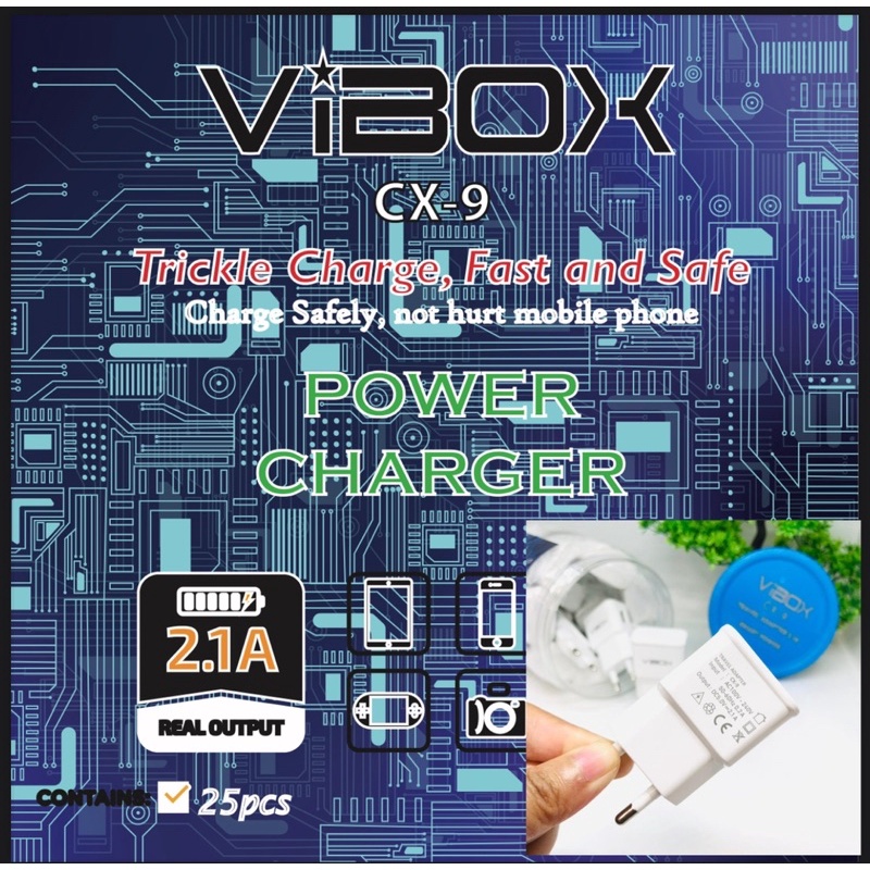 PROMO PER 1TOPLES BATOK CHARGER VIBOX CX9 DAN CX11 2.1A BONUS TOPLES LION STAR BPA FREE FOOD GRADE ORIGINAL