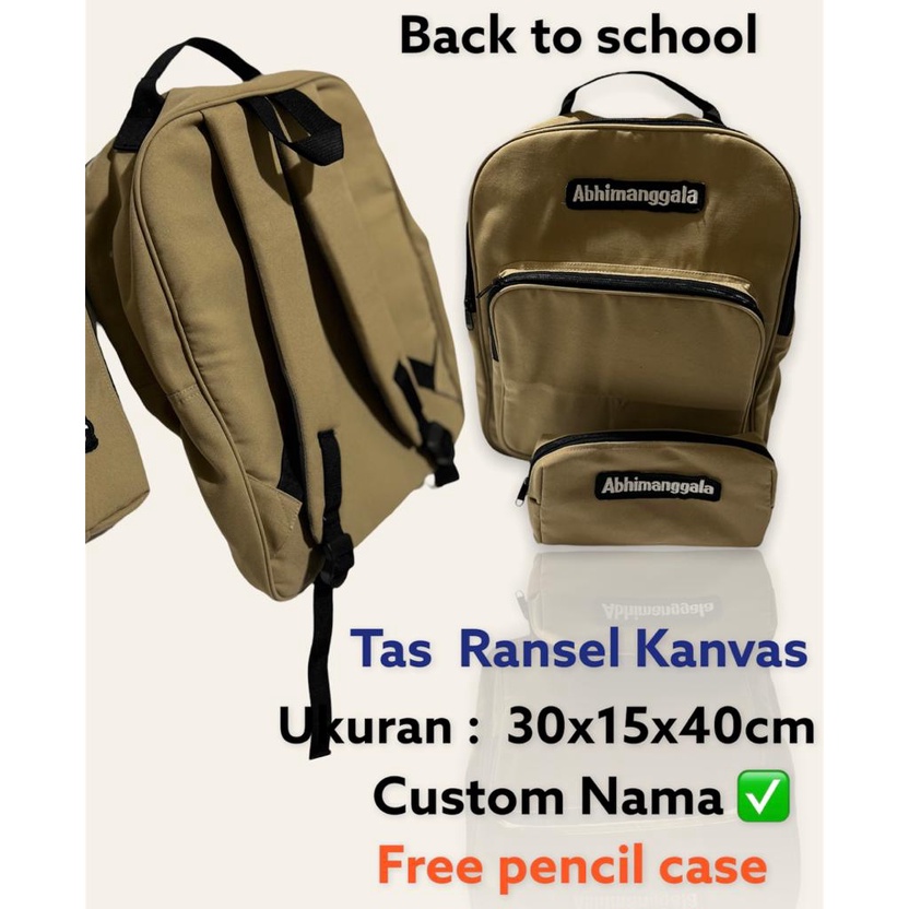 Fawn'G Handmade - Tas Ransel Kanvas Backpack Tas Sekolah / Tas travel