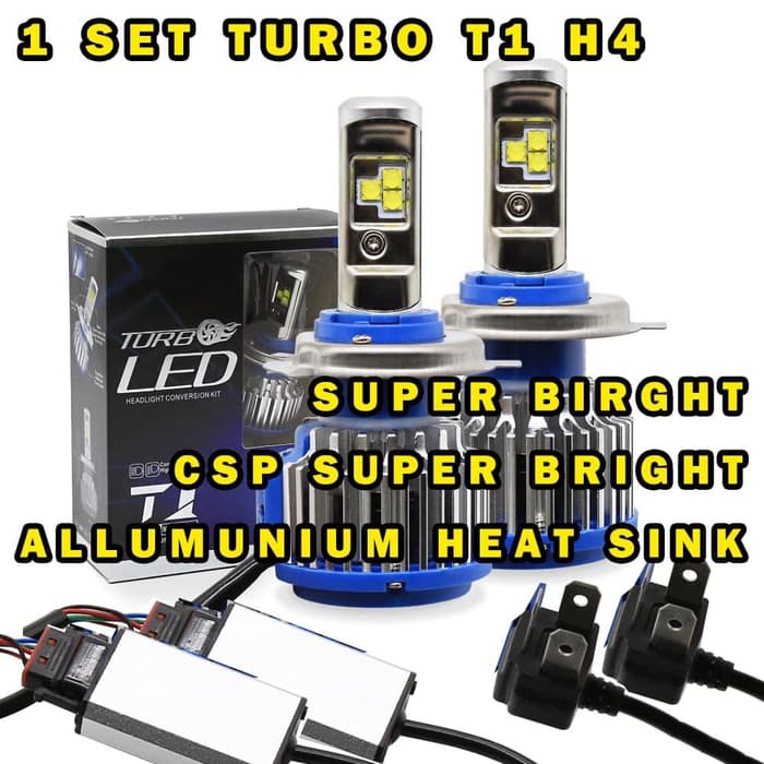 TURBO LED T1 H4 UNIVERSAL ISI 2PC HEADLIGHT TURBO T1