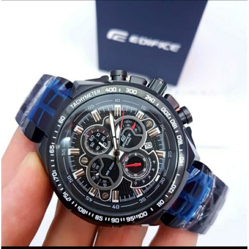 Jam Tangan Pria Merk Casio Edifice Type Ef-554 Original Bm Baterai Free Box Set