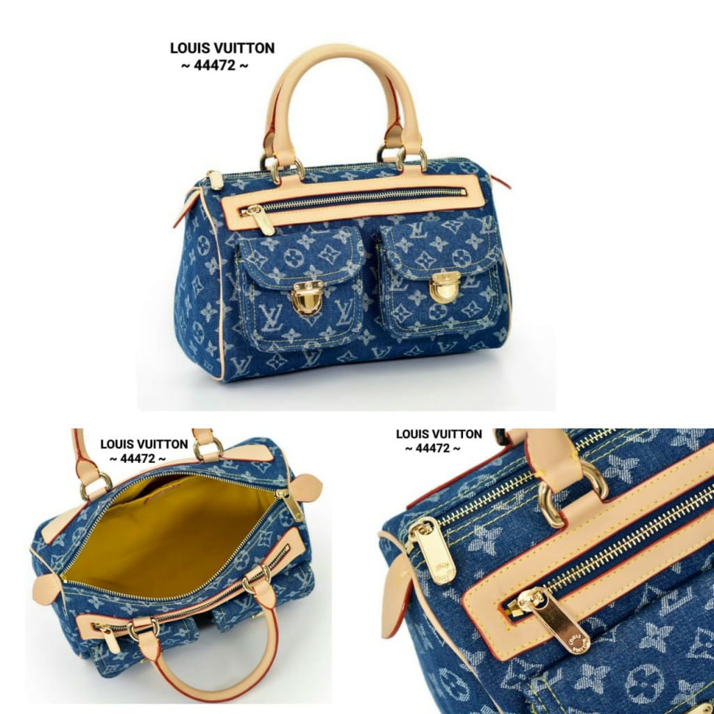 LV DENIM SPEEDY CANVAS BAG 44472C