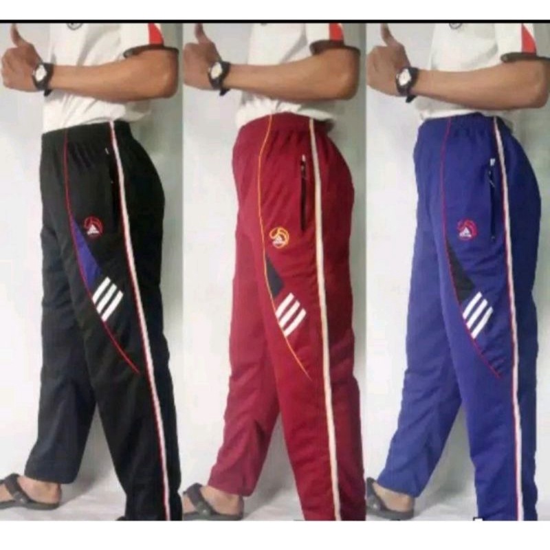 Celana panjang training adidas 2 saku resleting dewasa cowok cewek