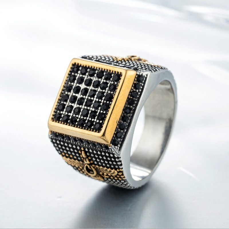 Cincin Vintage Bahan Titanium Steel untuk Pria