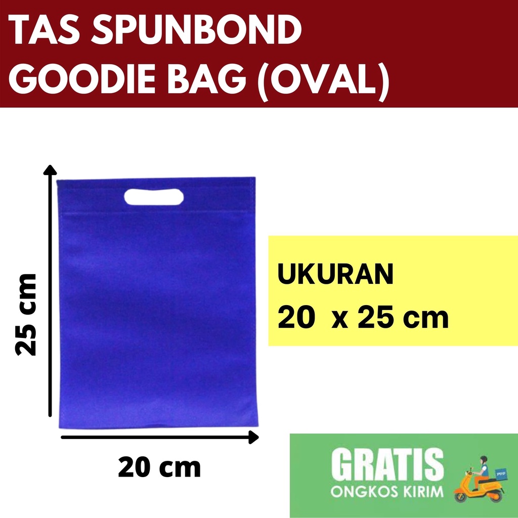 

TAS SPUNBOND OVAL GOODIEBAG 20X25 cm BIRU TUA /Tas Belanja/Tas Ultah