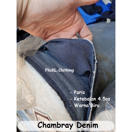 Bahan Kain Jeans Denim 4.5oz Katun Denim 3.5oz Chambray 4.5oz Chambray 3.5oz Denim 8oz Jeans 8oz Chambray 8oz Paris Helium Tx0135