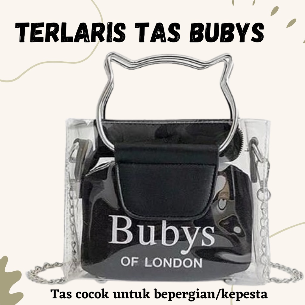 [BISA COD] TERMURAH TAS BUBYS - Tas Selempang Wanita Slingbag Bubys of london WARNA HITAM