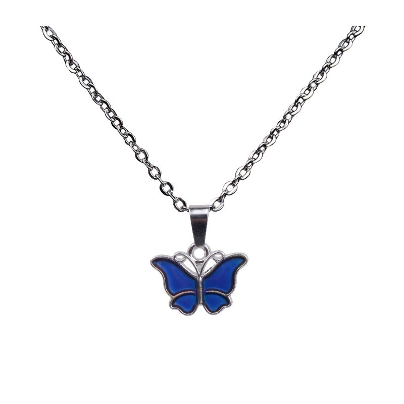 Color-changing Necklace Butterfly Pendant Tide Simple Temperament Clavicle Chain