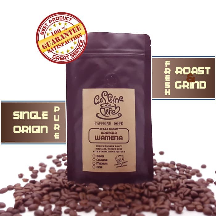 

Kopi Arabika Wamena 100 Gr Single Origin Bean/Biji & Ground/Bubuk Bean - kkp2189