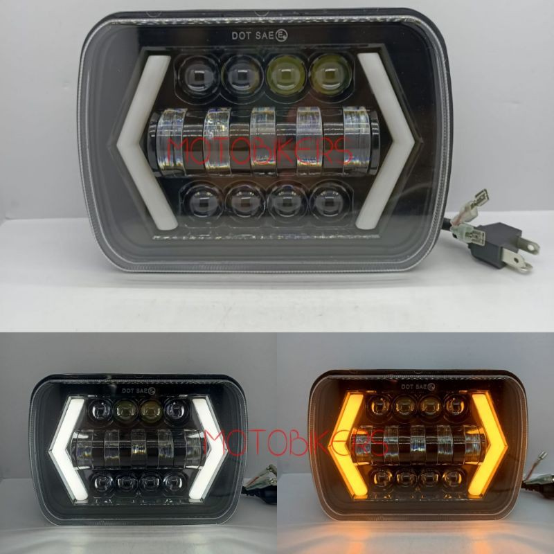 Lampu DEPAN LED Kotak 7inch 90watt-Headlamp Kotak 7inch Jeep Katana Feroza Taft L300 Dus polos