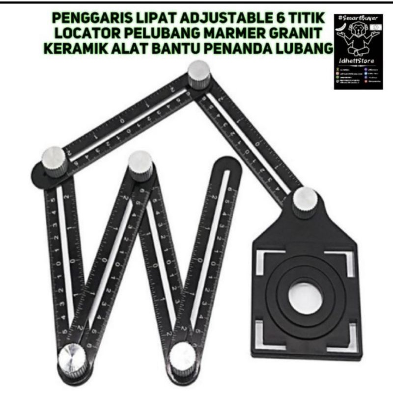

PENGGARIS LIPAT ADJUSTABLE MULTIFUNGSI 6 TITIK LOCATOR ALAT PENANDA LUBANG MARMER