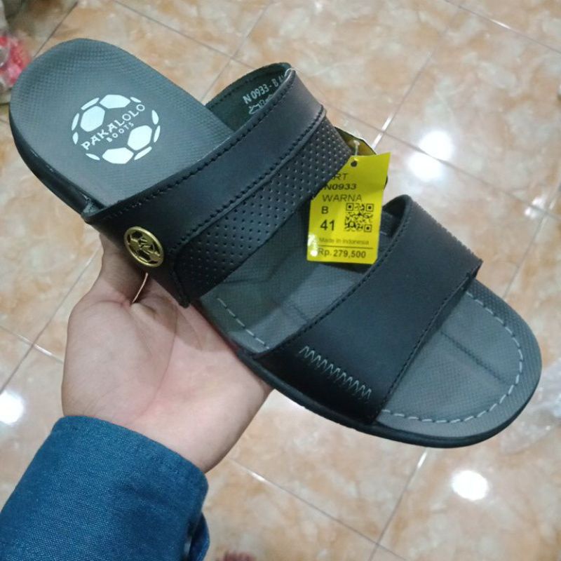 sandal kulit asli pria PAKALOLO  N0933 sorong/tali dua dijamin ORI 100%