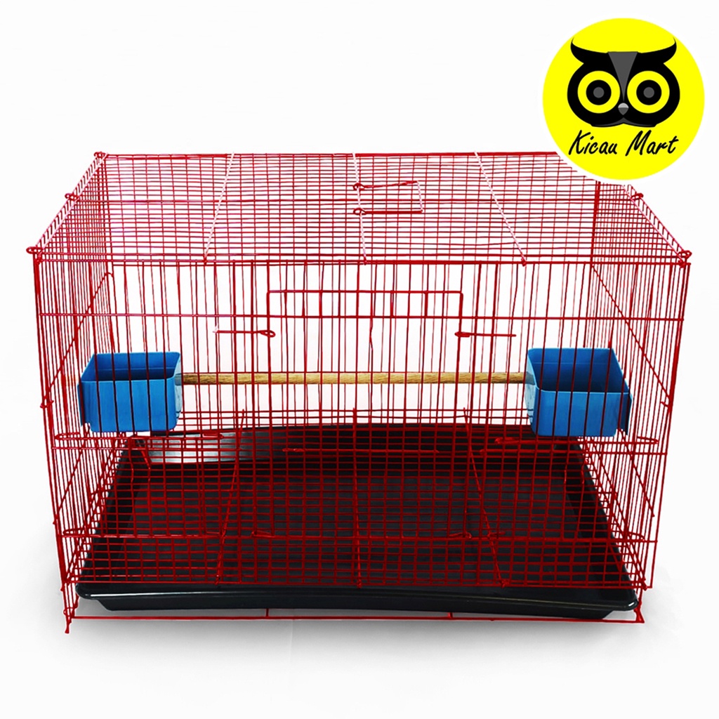 KANDANG KUCING KANDANG KELINCI KANDANG HAMSTER KANDANG SUGAR GLIDER SANGKAR RUMAH KANDANG HEWAN BESI LIPAT SIZE MEDIUM SEMPATI 45UMSM-MERAH
