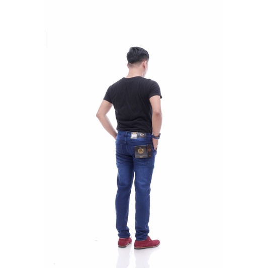 NIZMDENIM CELANA PRIA JEANS HITAM PANJANG STRETCH NGARET MELAR SLIMFIT JEANS / PENSIL-Bio wash pensil