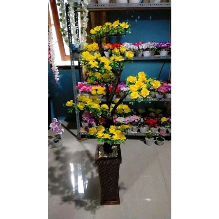 Bunga Hias Sudut Ruangan Besar Tinggi 130cm+pot/COD