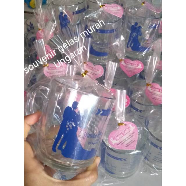 50 pcs souvenir Gelas gagang gratis ongkir