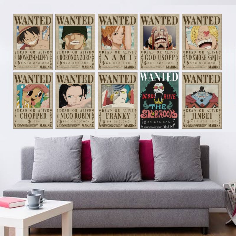 pajangan dinding Bounty one piece crew mugiwara