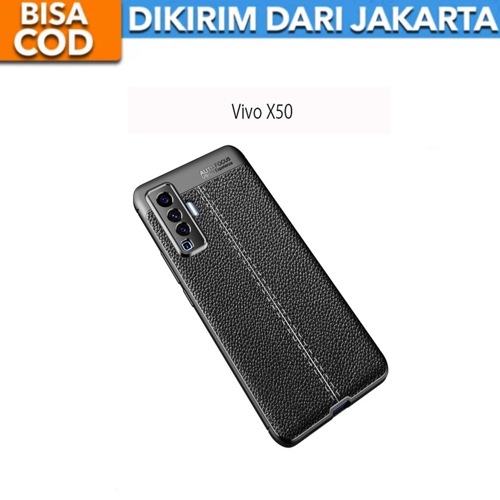 Case Auto Focus Vivo X50 Leather Experience SoftCase Slim Ultimate / Casing Kulit