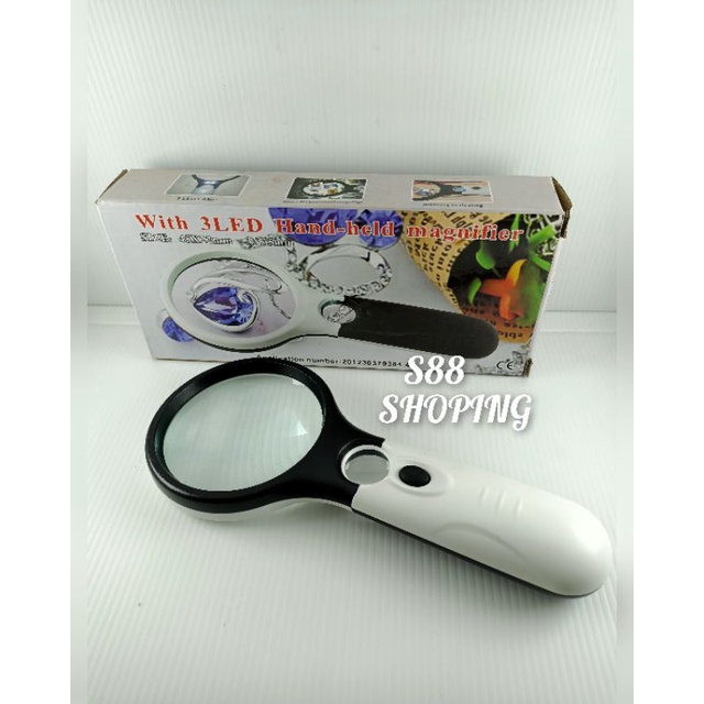 Magnifier Glass Kaca Lup Pembesar Lampu Led