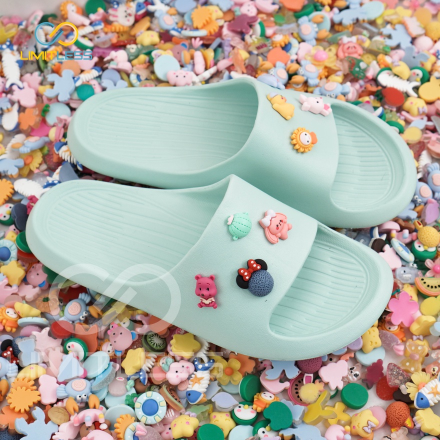 Sandal Cewek kekinian Selop Sendal Slop Wanita Viral Sandal Wanita Slip On Anti Slip Karakter 3D