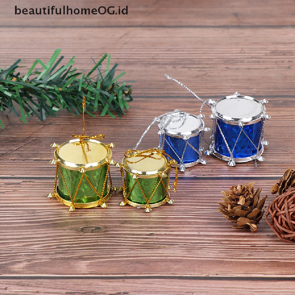 12pcs Ornamen drum Mini Warna-Warni Untuk Dekorasi Pohon Natal