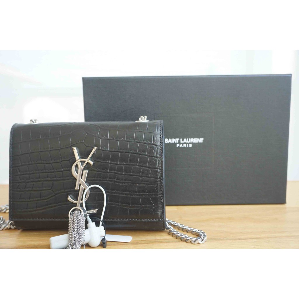 Tas Selempang Wanita Yves.Saint Laurent Black Silver Chain