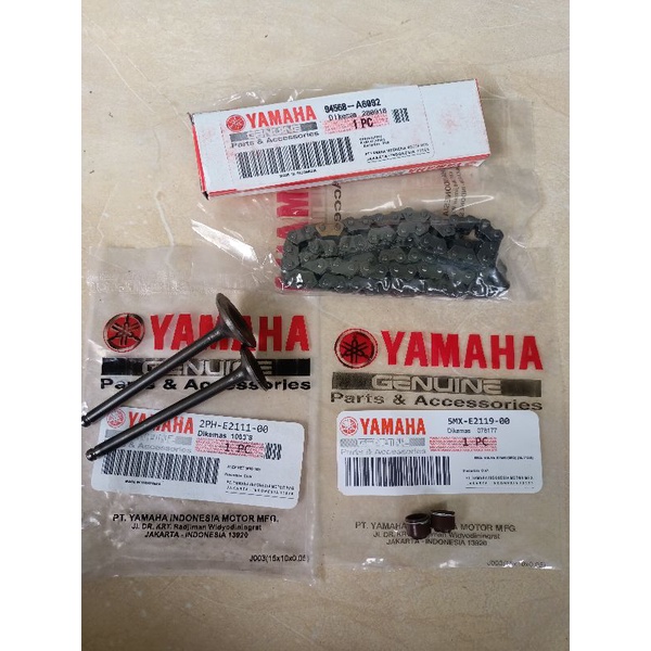 Rante keteng (2PH)plus klep set+ sil klep  Yamaha YGP Mio soul GT 125 Mio m125 fi