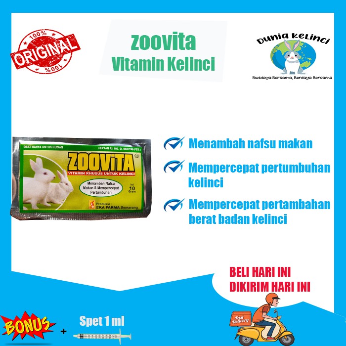 VITAMIN KELINCI ZOOVITA MEMPERCEPAT PERTUMBUHAN MENAMBAH NAFSU MAKAN