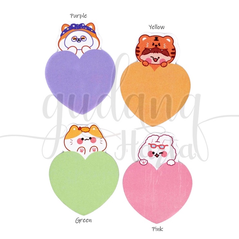 

GCC Sticky Notes I Heart Animal Notes Motif Cat Dog Rabbit GCC 301117