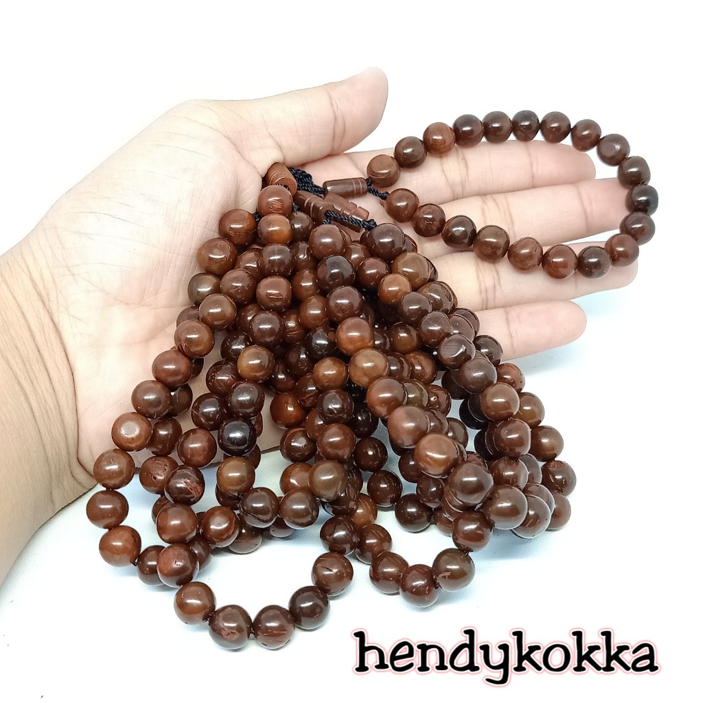 10 gelang kokka kaukah bulat kpl 8 mm coklat