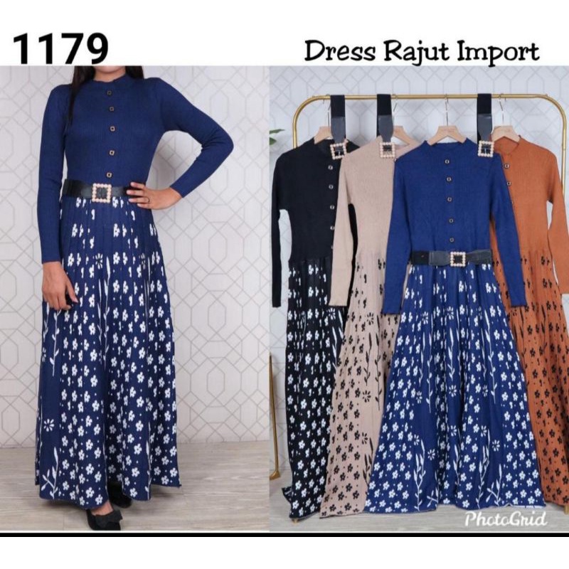 VNS-1179|Gamis rajut import