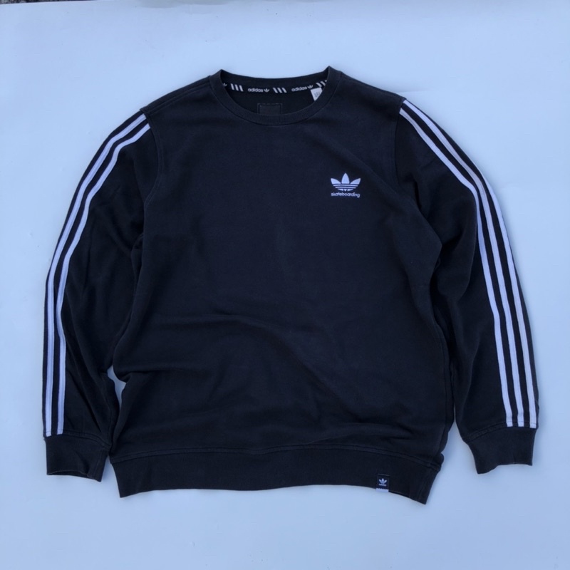adidas skateboarding 3stripe crewneck