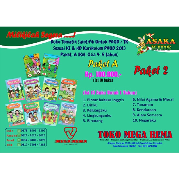 TERMURAH BUKU PAUD/TK K13 TEMATIK SAINTIFIK PAKET 2.A