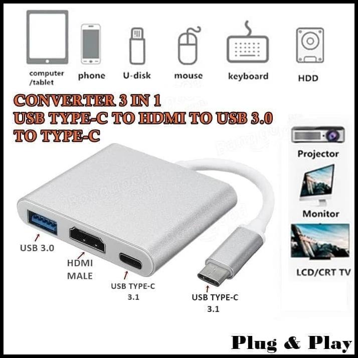 Konektor Converter Usb Type C To Hdmi Multiport Macbook 2016 - 649784