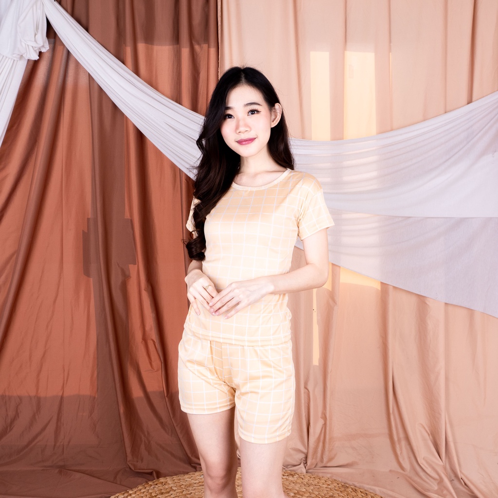 SETELAN ONE SET WANITA LESTARI / BASIC TIEDYE SET DAILYSET / ONESET TIE DYE-SET VIVI KTK CREAM