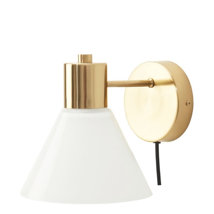 Flugbo Lampu dinding, warna kuningan/kaca, lampu hias, lampu dinding hias, lampu serbaguna