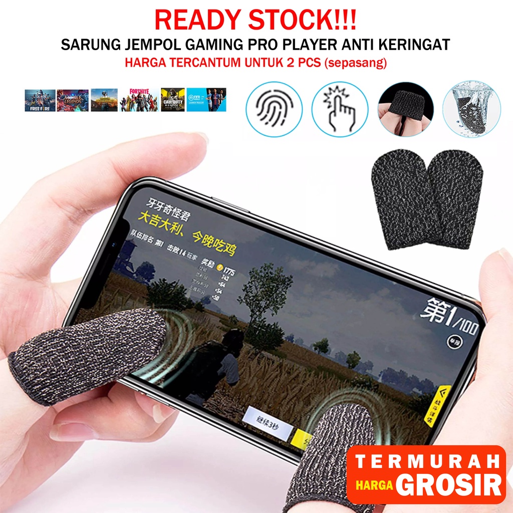 SARUNG JEMPOL GAMING PRO PLAYER ANTI KERINGAT FOR PUBG MOBILE LEGEND FIFA GAME LAYAR SENTUH LAINNYA