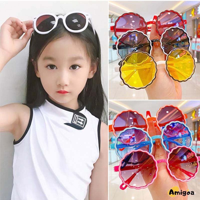 Kacamata Anak New Trend Fashion Anak Terbaru Bulat Kaca mata Hitam Motif UV protection High Quality Import Kacamata Fashion - AG2