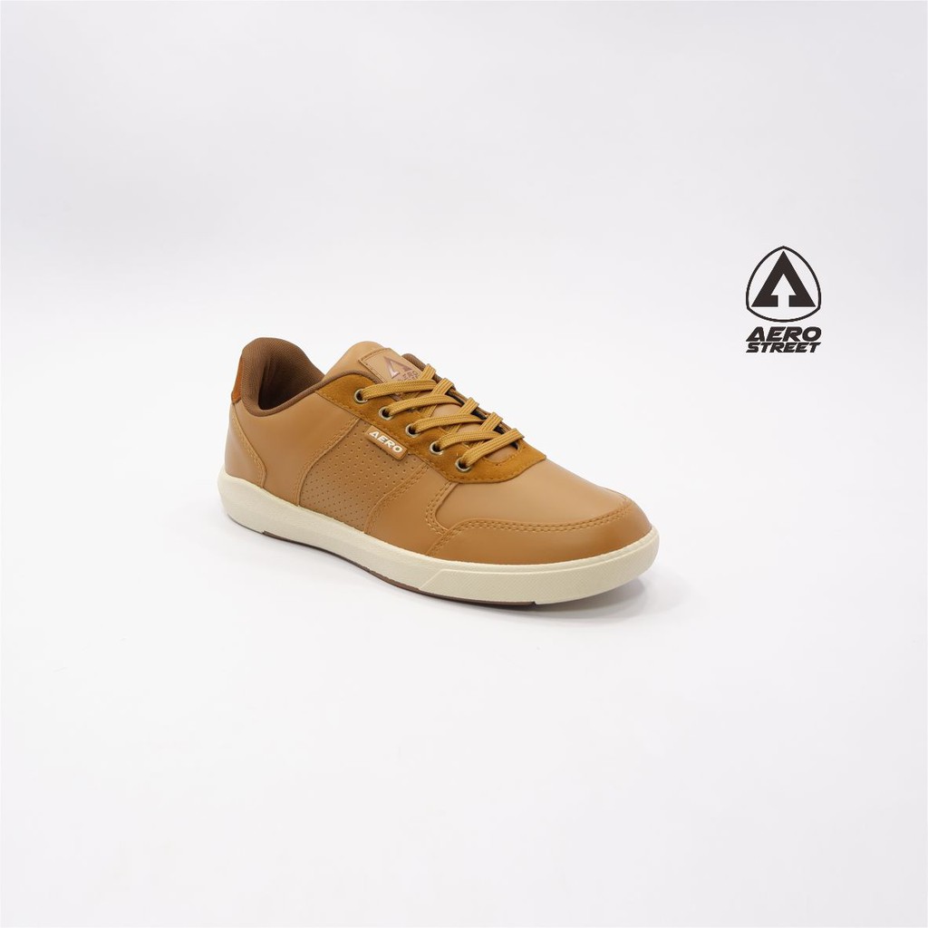 Aerostreet 40-43 Evander Coklat Muda - Sepatu Sneakers Casual Sport Sekolah Pria Wanita Aero Street