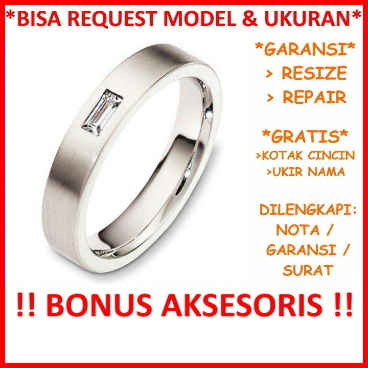 Garansi Silver Asli Bisa Pesan Model Gratis Ukir Nama Cincin Kawin Perak Nikah Tunangan ID376