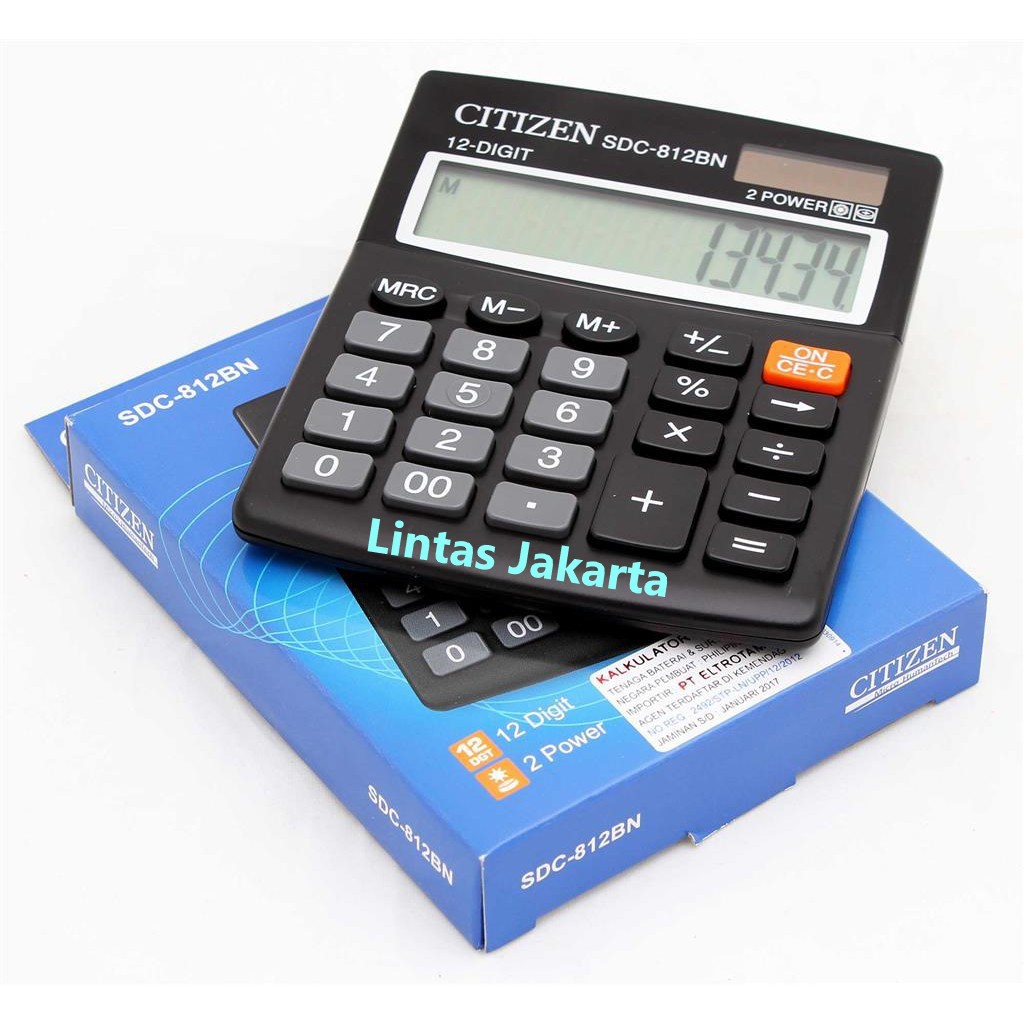 Kalkulator 12 Digit merk Citizen SDC 812 BN