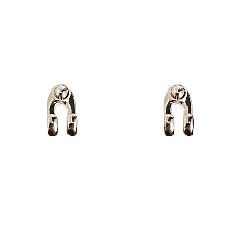Sterling silver jarum Korea 2020 baru trendi back-mount stud anting-anting double-line hook anting-a