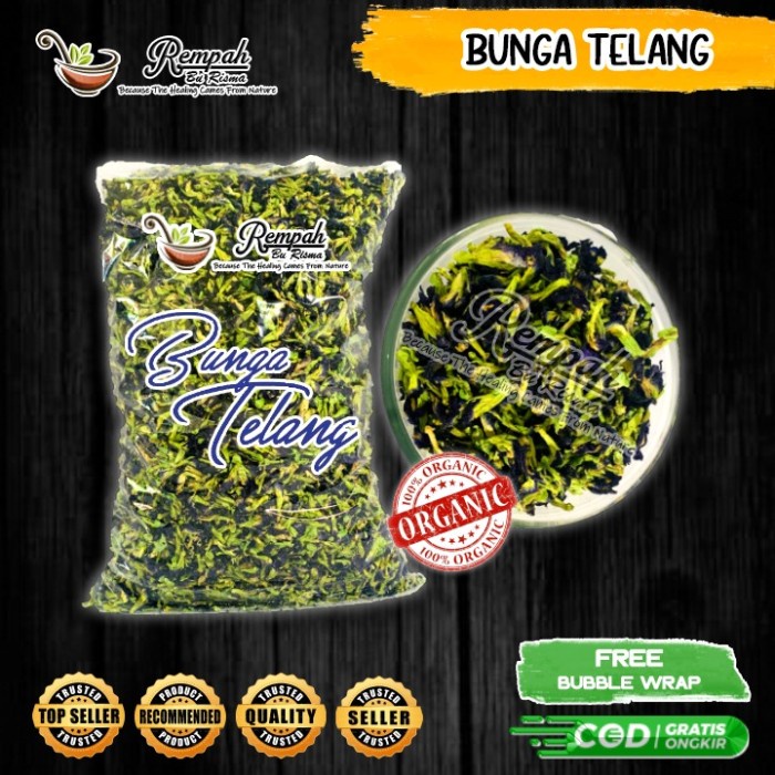 

(BISA COD) Teh Bunga Telang 100 gram biru kering premium