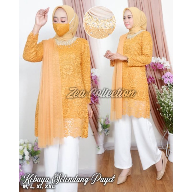 ATASAN KEBAYA BRUKAT SELENDANG PAYET