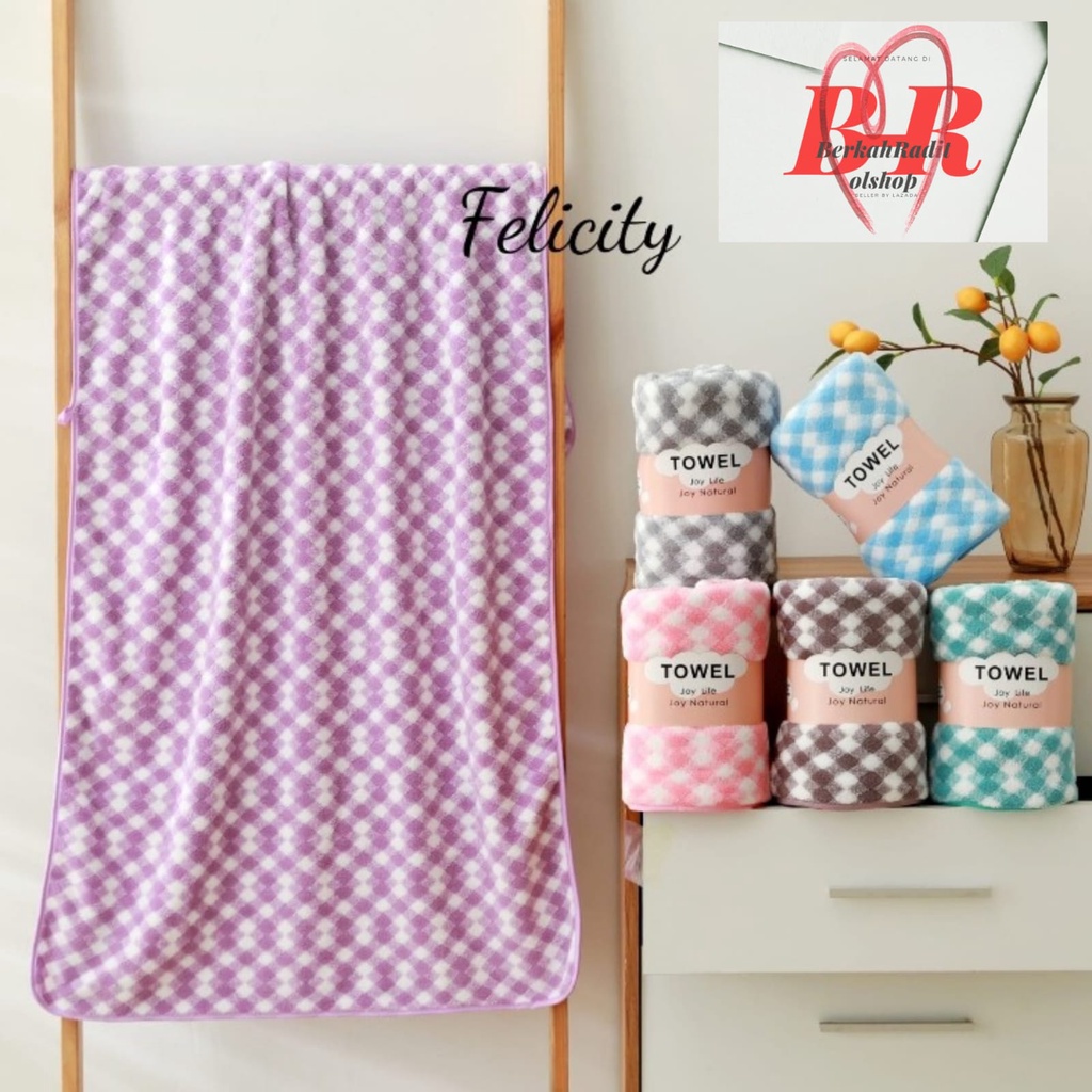 Handuk Mandi Dewasa - Handuk Polkadot - Love Microfiber Dewasa uk 70 x 140 New Motif